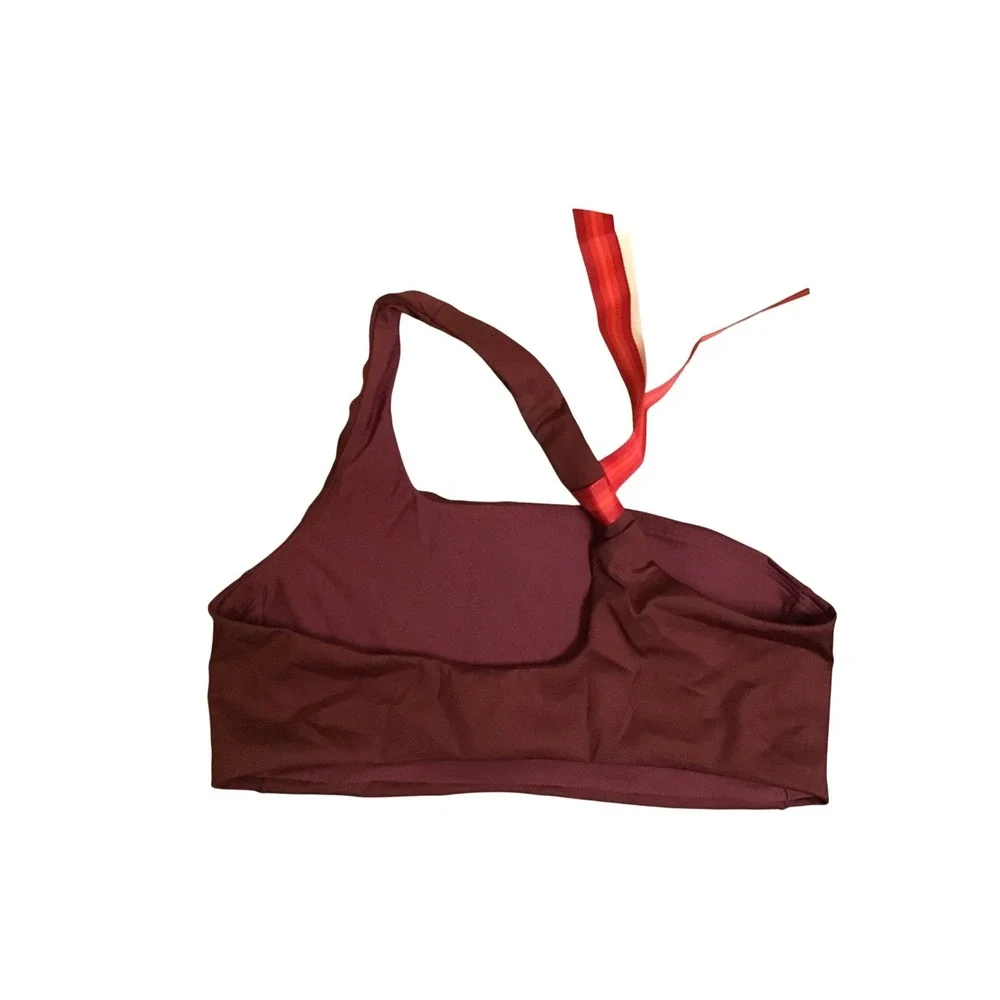 Left On Friday Women's Jam Maroon Offshore One Shoulder Bikini Top Size M NWT